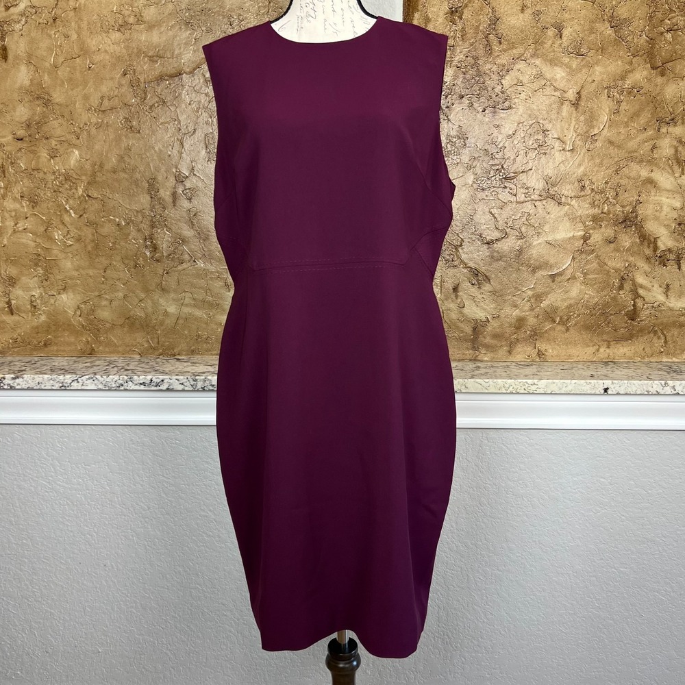 Ted Baker Sskyed Sheath Dress Women's 6 Sleeveless Formal Evening Burgundy